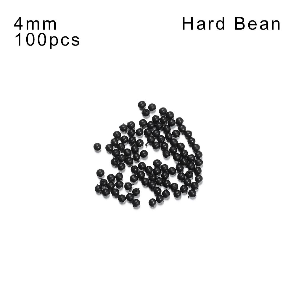 Hot Sea Stoppers Plastic Black Soft and Hard Bean Fishing Floats Beads Round