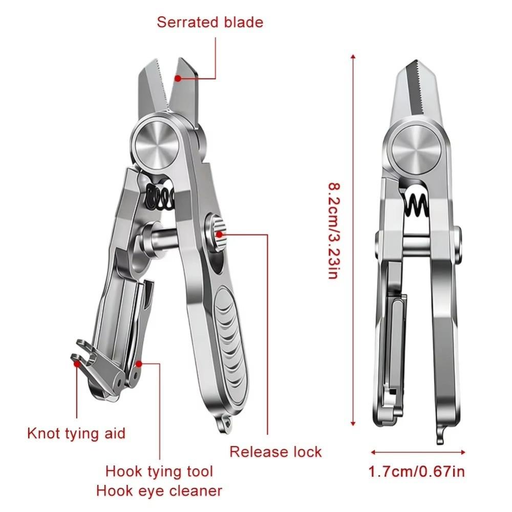 Portable Design Fishing Line Scissors Multi-Functional Knot Tying Tool Outdoor Fishing