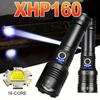 Ultra High Power XHP160 Rechargeable LED Flashlights, Outdoor High Power LED Lantern, 18650/26650 Battery Hand Torch 5 Modes 16-Cores XHP160 Lamp