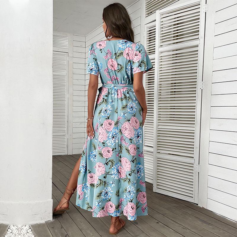 2025 Summer New Sweet Wind Vacation Print Summer Dress