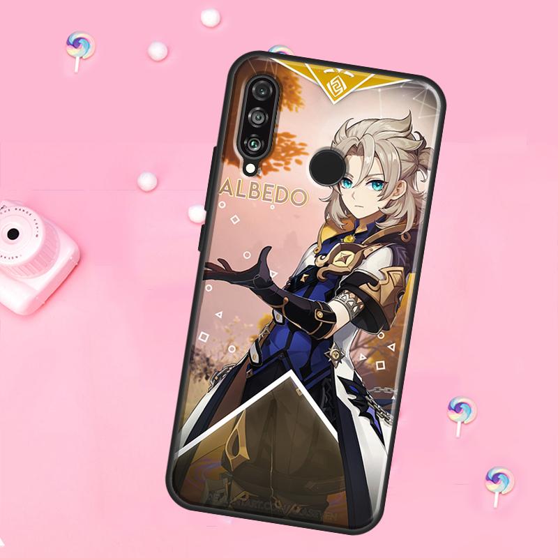 Чехол Genshin Impact Albedo для Huawei Nova 12s 12i 8i 11i 9 10 SE Y60 Y70 Y90 Y72 Y73 Y61 Y91 P60 Pro P30 P40 Lite