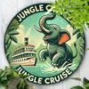 1pc Jungle Cruise Vintage Round Metal Sign 8x8 Inch Aluminum Wall Art for Home Office Decor Ideal Gift for Bar Cafe Outdoor