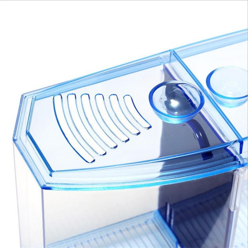 Большой двухсекционный ящик для бойцовых рыбок, экологический аквариум для рыбок, мини-аквариум, пластиковый изоляционный ящик для разведения рыб