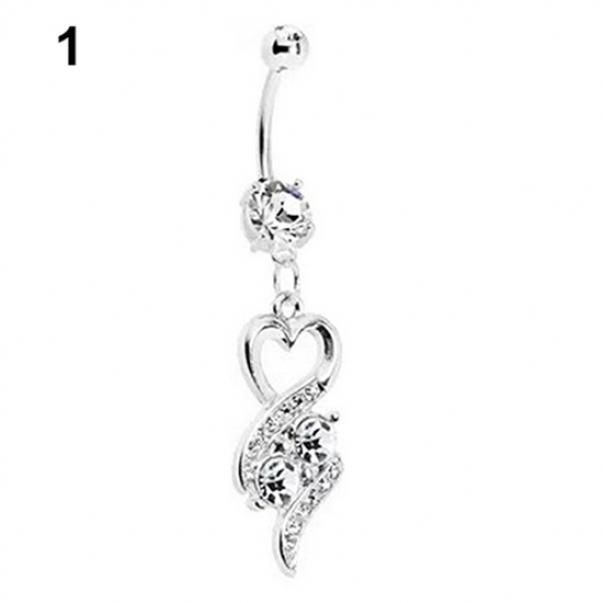 Модное хирургическое стальное сердце для пупка, пирсинг, ювелирные изделия MIT
