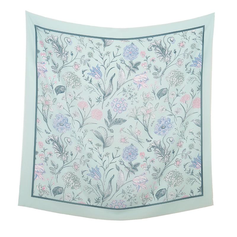 Малайзия Цветочный Принт 110 Квадратный Шарф Мусульманский Хиджаб Женщины Элегантные Шали Дамы Повседневный Головной Платок Тюрбан Косынка Оптовая Продажа