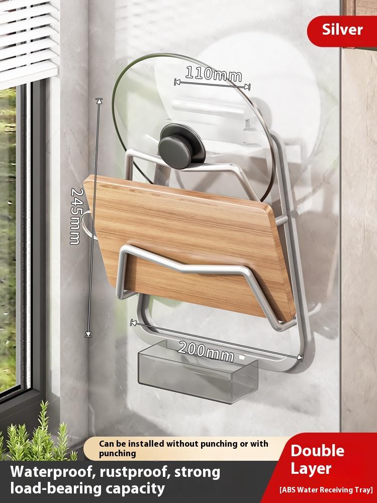 Подставка для крышек кастрюль без сверления, настенная кухонная полка, большая подставка для разделочных досок, бытовое хранение, многоярусная полка для разделочных досок