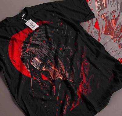 Итачи Учиха Футболка Наруто Шиппуден Японский Аниме Манга Стиль Футболка Подарок 346