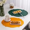 Heat-Resistant PVC Placemats Reusable Non-Slip Table Mats Waterproof Elliptical Shape Dining Place Mat for Kitchen Coffee Table