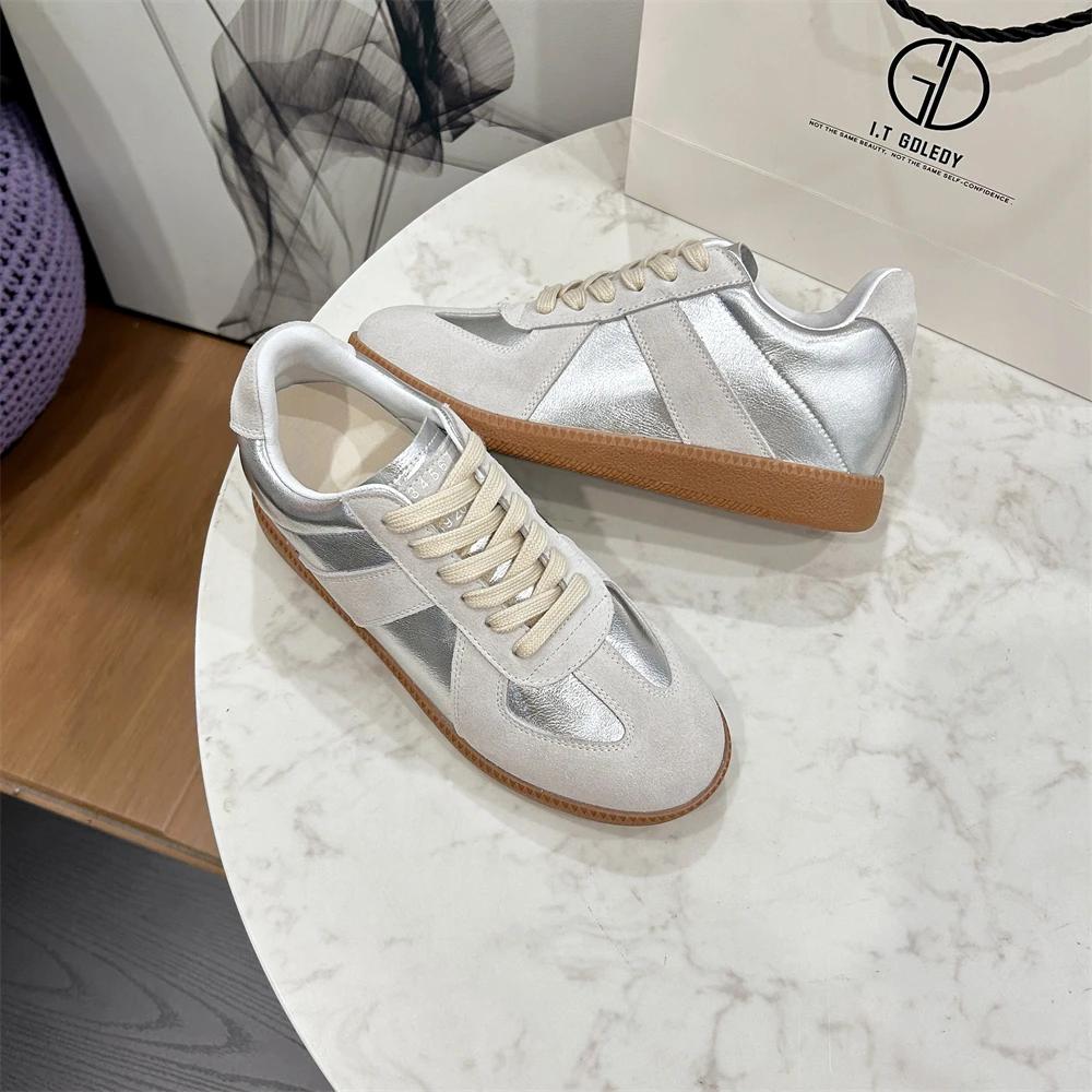 Женские Повседневные Обувь-Элеватор из Натуральной Кожи Спортивная Обувь для Отдыха с Скрытой Платформой 6 см Повышающие Рост Дышащие Кроссовки