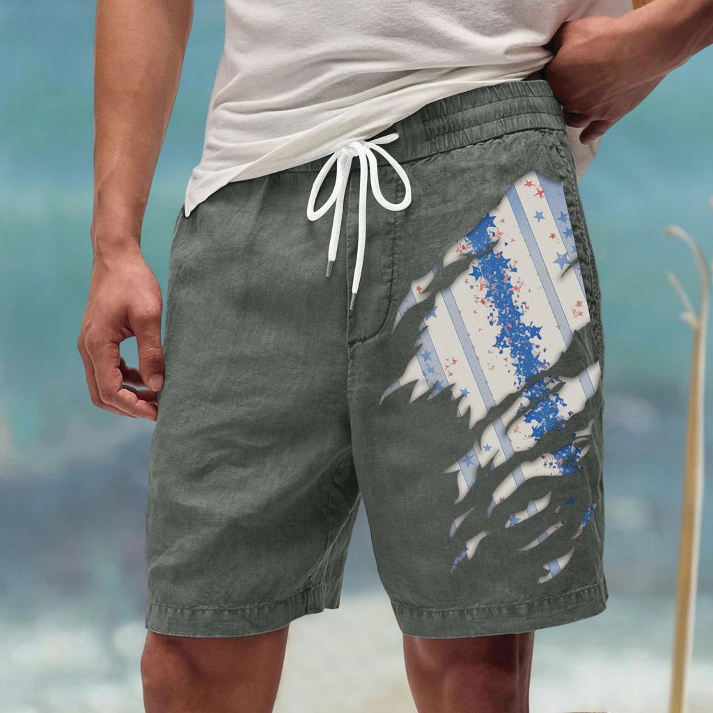 Мужские летние большие повседневные свободные спортивные брюки пляжные шорты