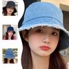 New Korean Version of The Spring and Autumn Wash Denim Used Fisherman Hat for Women's Retro Breasted Casual Barbed Basin Hat