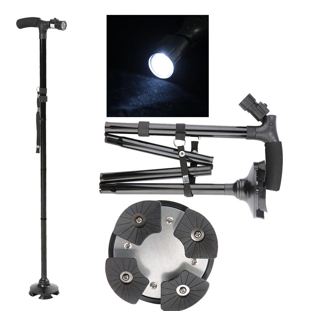 Складная светодиодная трость для безопасной ходьбы с регулировкой высоты, волшебная трость для пожилого человека