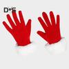 1 Pair Winter Christmas Gloves Thick Plush Trim Anti-slip Elastic Keep Warm Windproof Santa Claus Cosplay Performance Prop