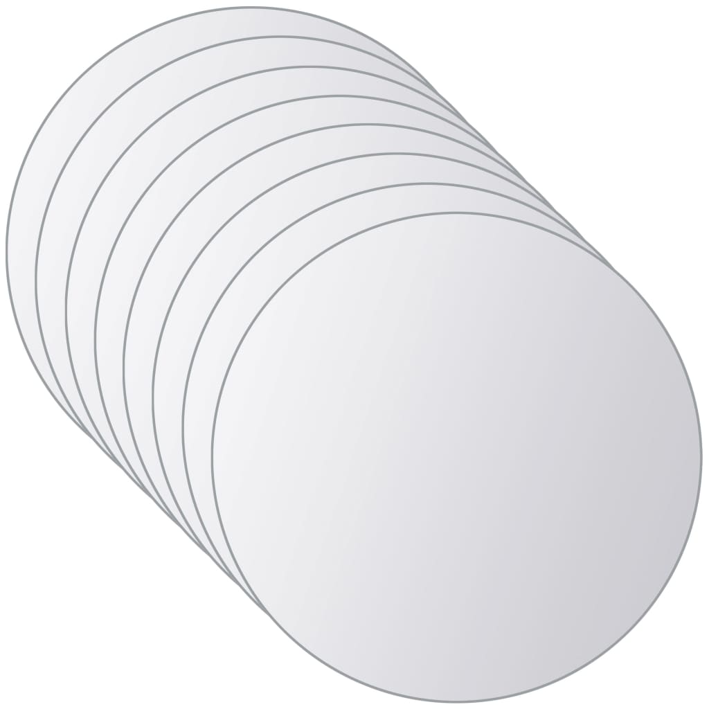 8 Piece Round Mirror Tile Set