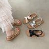 2024 New Hot Selling Fashion Women's Sandals Versatile Solid Color Flat Bottom Women's Sandals Open Toe Women's Shoes Zapatos