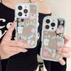Зеркальный чехол для телефона Apple 16, 15 iPhone 13 PRO MAX, Huawei, Xiaomi 14 с рисунком щенка и бабочки