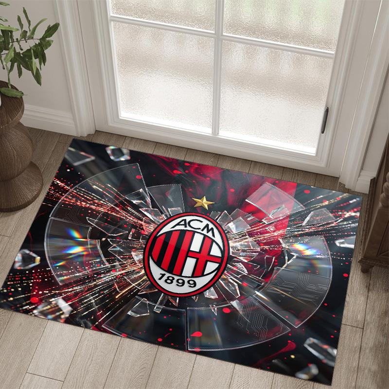 Дизайн AC Milan Кристальный Велюровый Ковер Уютный Не?Нескользящий ковер с принтом для спальни, гостиной, прихожей