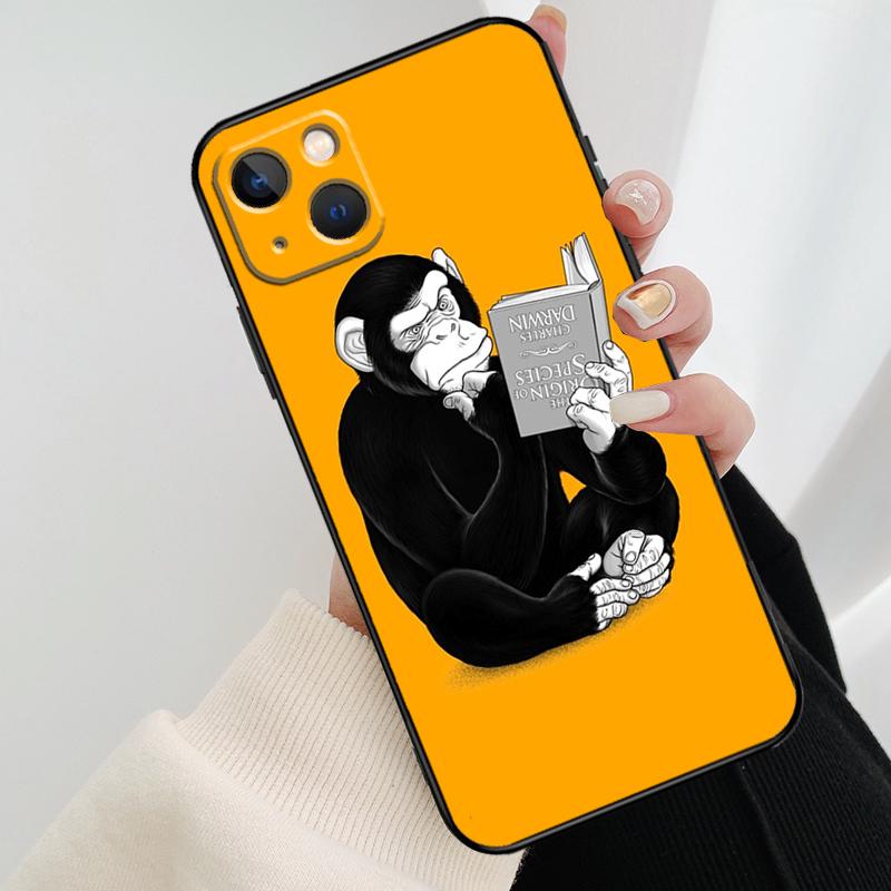 Мультяшный Чехол-Обезьянка для iPhone 17 Pro Max 16 15 14 11 12 13 Pro Max mini 15 16 Plus 16e 17 Air Cover