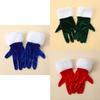 Christmas Mittens Plush Accessories Santa Gloves Stylish Design