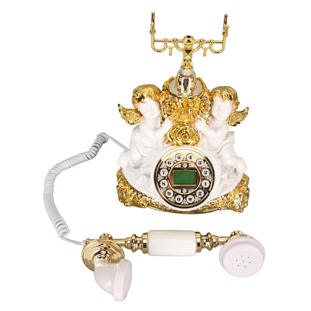 Ретро стационарный телефон с ЖК-дисплеем, старомодный антикварный винтажный телефон с кнопочным набором для домашнего декора, офиса