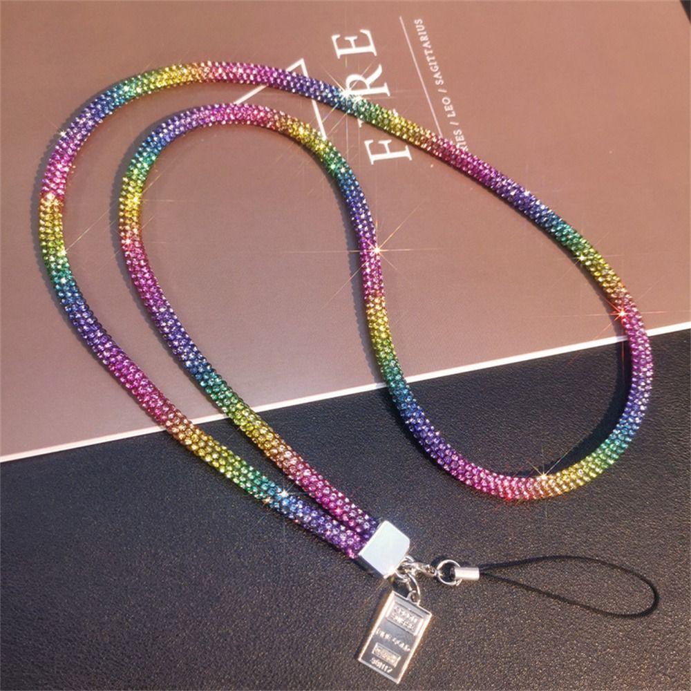 Full  Rhinestone Phone Lanyard  Pendant Long Phone Straps  Phone Accessories