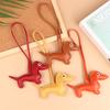 1Pc Men'S Car Dachshund Keychain Pu Leather Dog Keychains  For Women