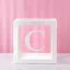 Balloon Box Reusable Clear Paper Box with Letter Stackable DIY Assembly 25 X 25cm Cube Box for Graduation Wedding Birthday Party Decor
