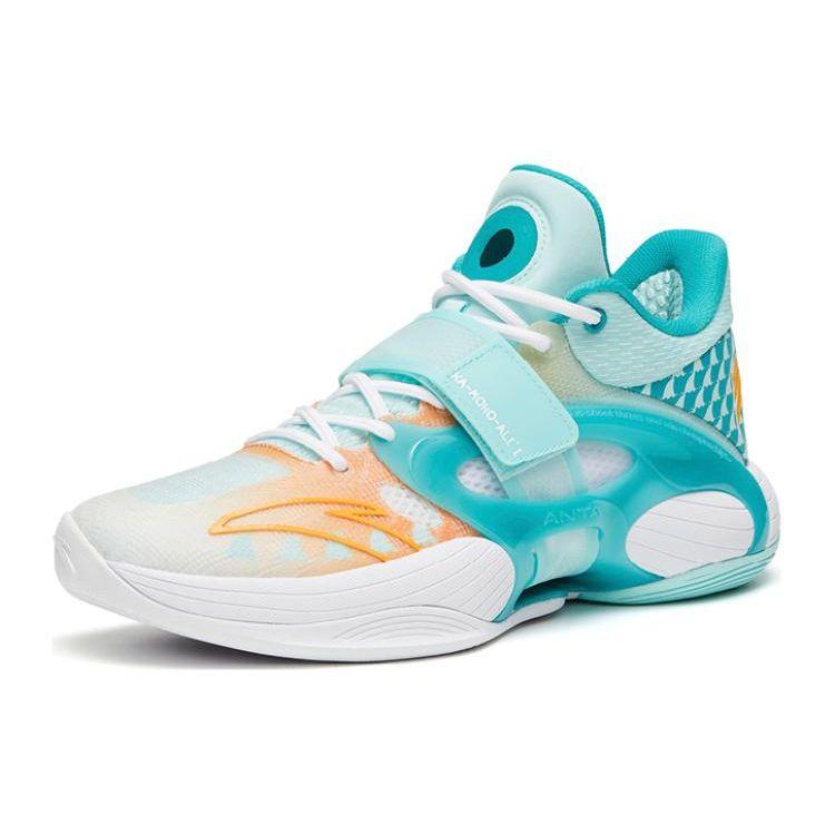 Anta Баскетбольные кроссовки Water Flower 5 Surfing Nemesis с амортизацией, противоскользящие, прочные, низкие, мужские, белые, зеленые 112321108-6