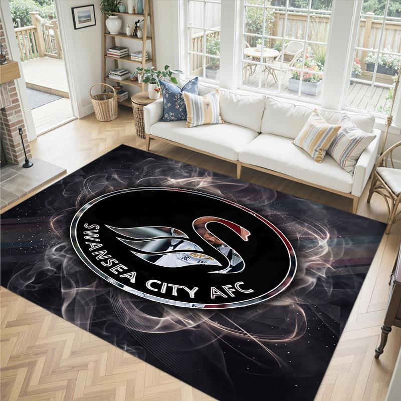 Swansea City Design Crystal Velvet Carpet Cozy Non?Slip Printed Rug For Bedroom Living Room Entrance