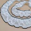 2024 Double Embroidered White Chiffon Ruffled Lace DIY Dress Skirt Curtain Sofa Set Edge Sewing Crafts Decorative Materials