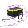 Bicycle Trailer Black and Yellow 65 kg Capacity