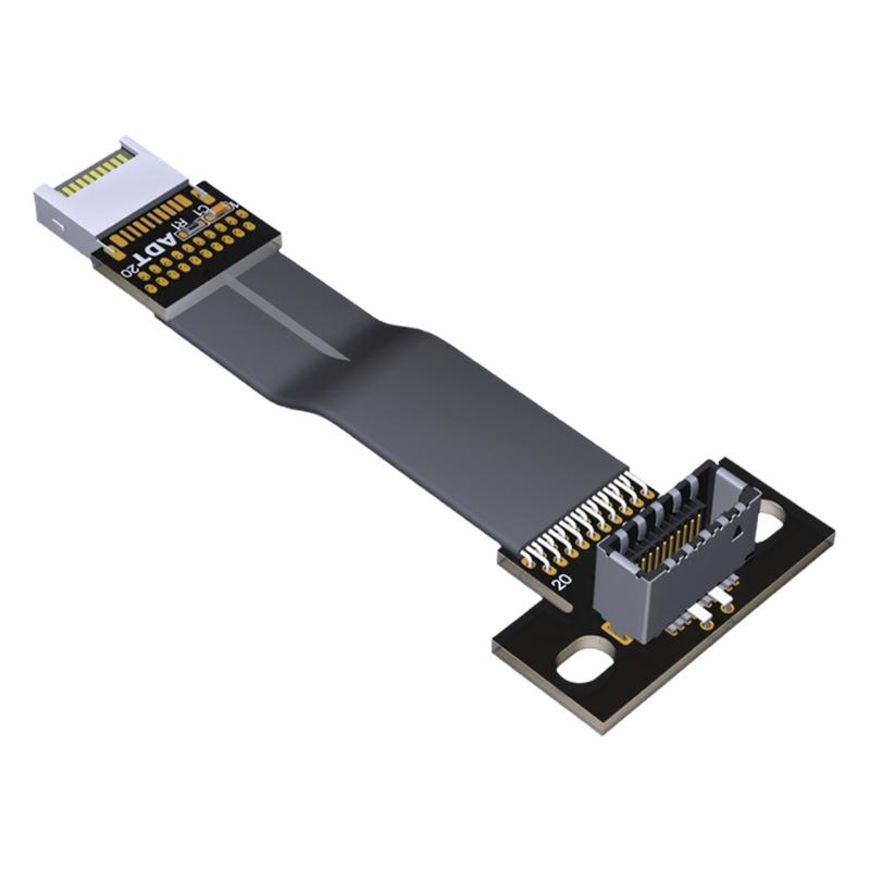 Внутренний USB 3.2 20Pin Gen 2 Type E Папа-Мама Адаптер Передняя Панель Расширение Плоский Шлейф с Отверстием для Винта
