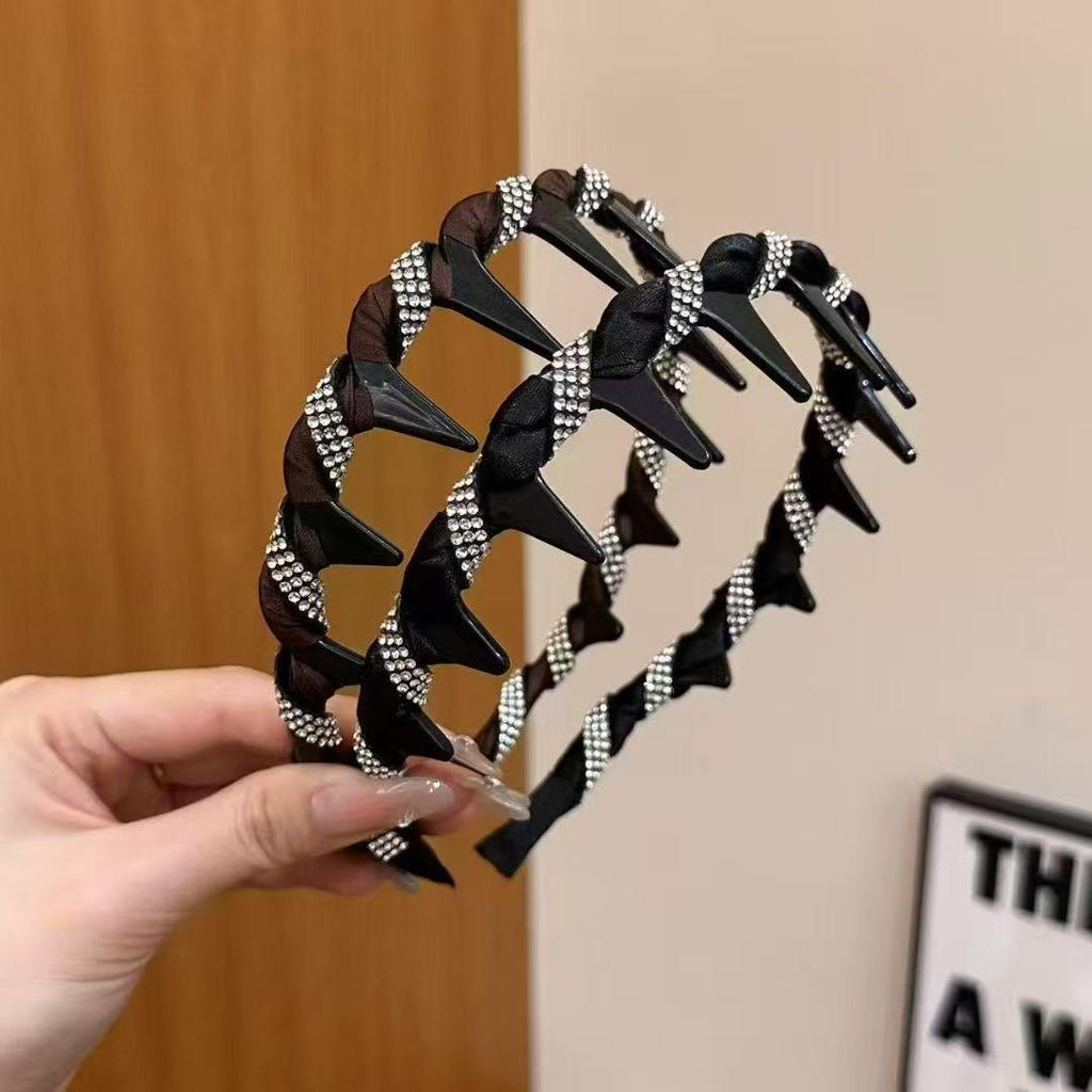 Retro Leopard Print Plush Headband - Non-Slip, Korean Style for Women, Perfect for Autumn and Winter Face Washing