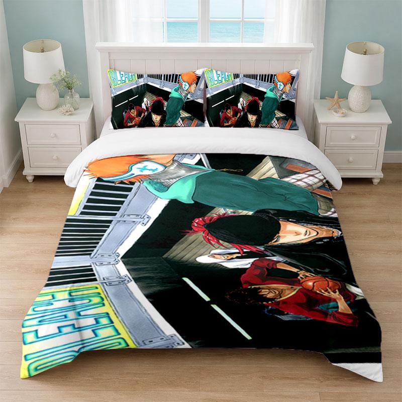 Bleach anime Bedroom 3Pcs Bedding Set Soft Bed Sheet Pillowcases Home Bedding Decoration