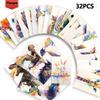 32pcs, watercolor animal rainbow postcards, greeting cards, DIY postcards, decorations, suitable for collection and gifting.