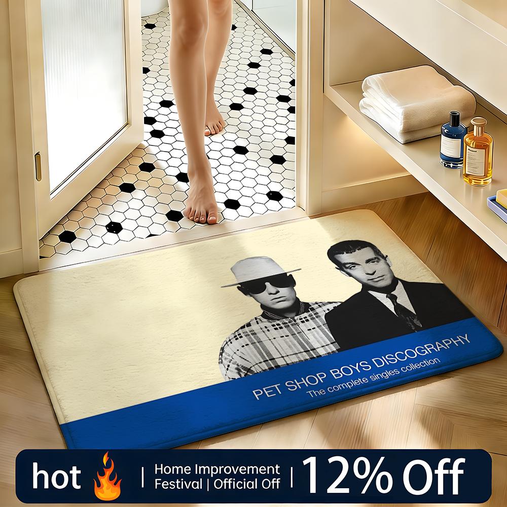 Soft Absorbent Non-Slip Rug Music Pet Shop Boys Floor Mat Home Decor Doormat Bedroom Floor Mat Shower Carpet