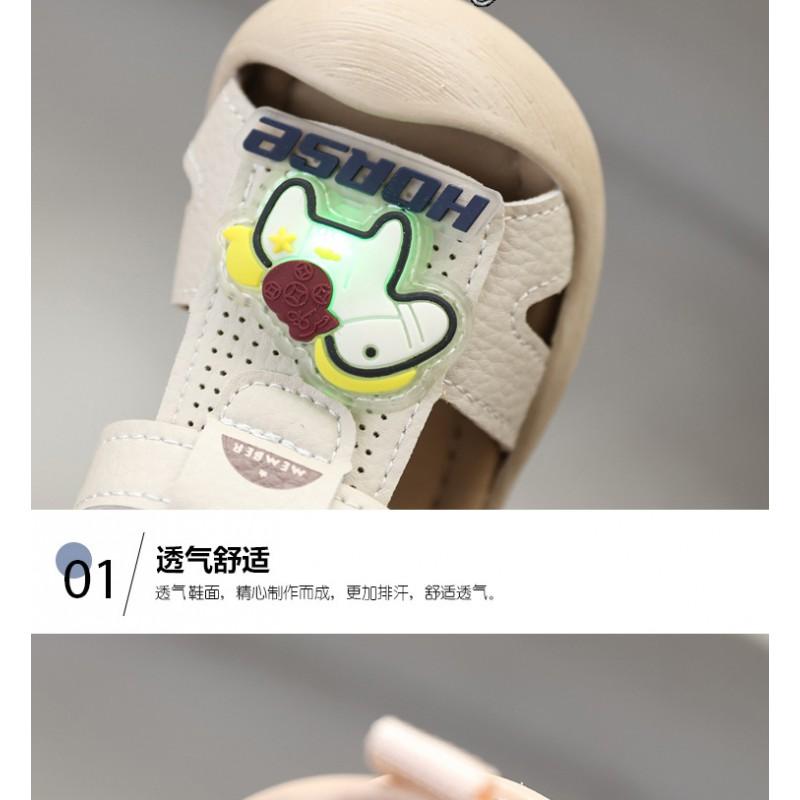 Baby Soft Sole Closed-Toe Sandals Toddlers Ages 1-3 Years Cartoon Design PU Upper PVC Footwear