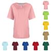 Women's Button V Neck Fashion Casual Solid Color Tops Dry-nurse Top