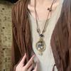 Flower Long Sweater Chain Wood Bohemian Style Necklace Sweet Ethnic Style Necklace  Girls Gifts
