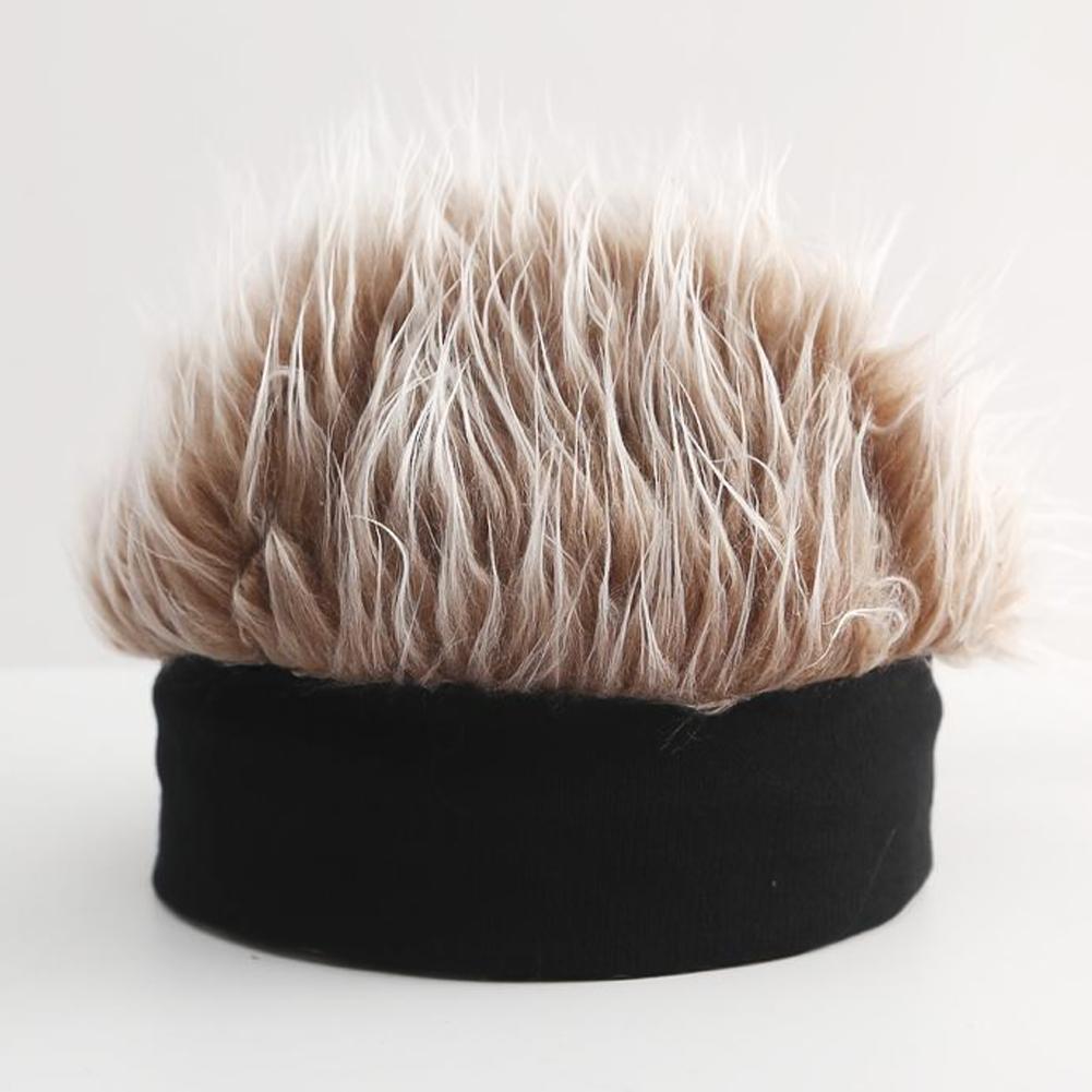 Autumn and Winter One-piece Wig Hat Male Landlord Hat Fashion Version Plush Retro Street Parody Brimless Trendy Knitted Hat