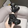 Мода 2024 года, новые женские теплые зимние ботильоны на каблуке 7,5 см, массивные кожаные ботинки, хлопковые, высокие, меховые, зимние ботинки для женщин, Zapatos Mujer