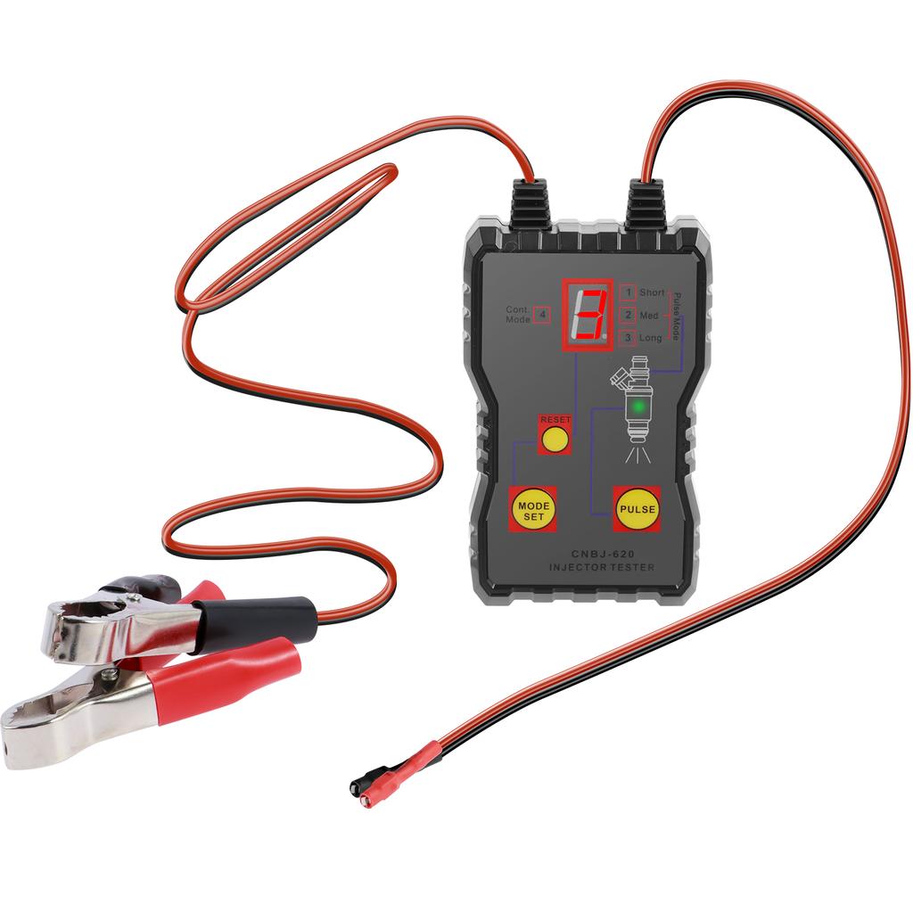 Fuel Injector Tester Four-Wire Dual Channel Car Fuel Injector Detector Cleaner Kit with 4 Pulse Modes Short Circuit Protection