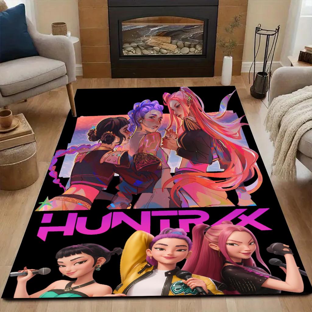 Huntrix, Rumi,Demon Hunters-Themed Decorative Rug Carpet for Living Rooms Bedroom Dining Areas As Well As Outdoor Patios Yards
