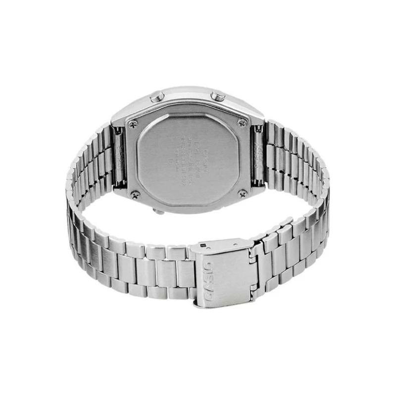 Casio Серия YOUTH-металлические маленькие квадратные деловые повседневные маленькие квадратные ЖК-дисплей квадратный циферблат маленькие серебряные часы 50 метров водонепроницаемые кварцевые B640WD-1A