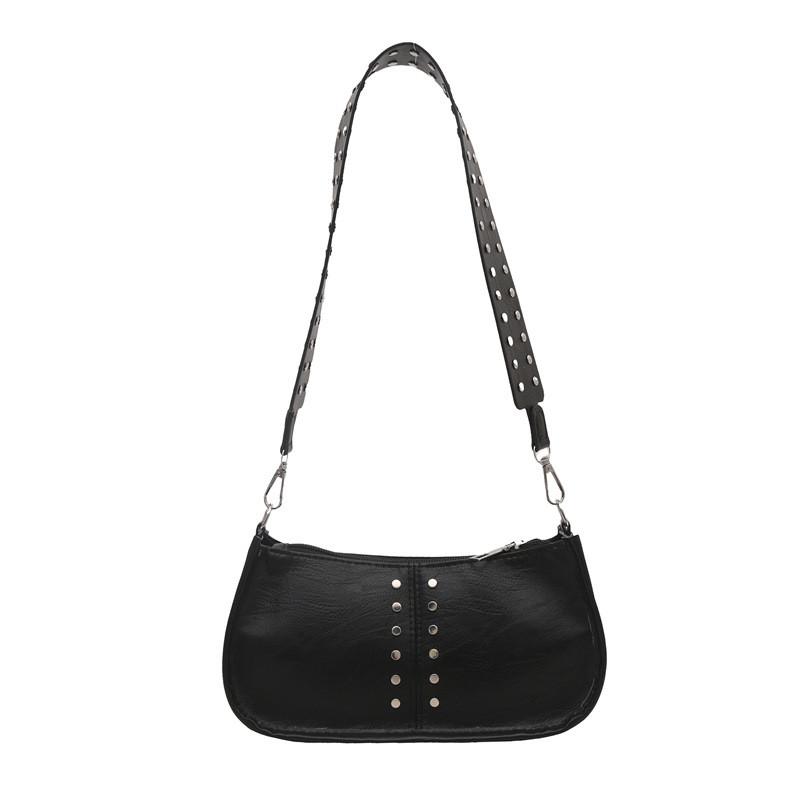 Pu Unique Leather Small Square Bag For Women With Casual Street Style And Fashionable Rivet Design
