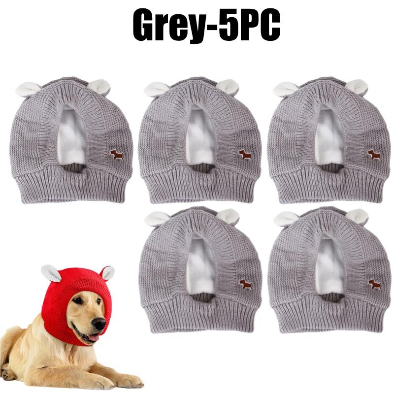 Dog Noise Protection Earmuffs Warm Knitted Winter Hat With Ear Covers Anxiety Relief For Medium Large Breed Canine