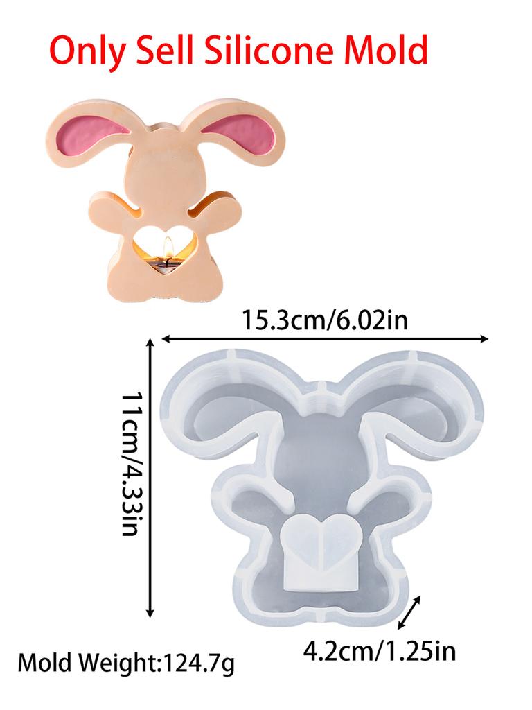 Пасхальный подсвечник в виде животного, силиконовая форма, милый кролик, форма для мыла ручной работы, гипсовый держатель для чайной лампы, украшения, домашний декор, поделки