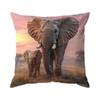 Wild Animals Family Pattern Double-Sided Printed Pillow Cover Short Plush Suitable Living Room Bedrooms Sofa Throw Cushion Cover