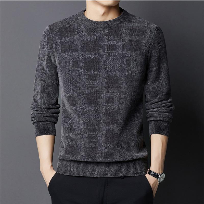 Fleece-lined Thickened New Sweater Autumn and Winter Men's Casual Bottoming Sweater Thermal Underwear