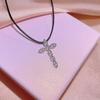 Fashion Full Zircon Cross Cross Pendant Necklace Female Party Birthday Jewelry Gift Christian Cross Zircon Pendant Necklace Fine Women's Jewelry